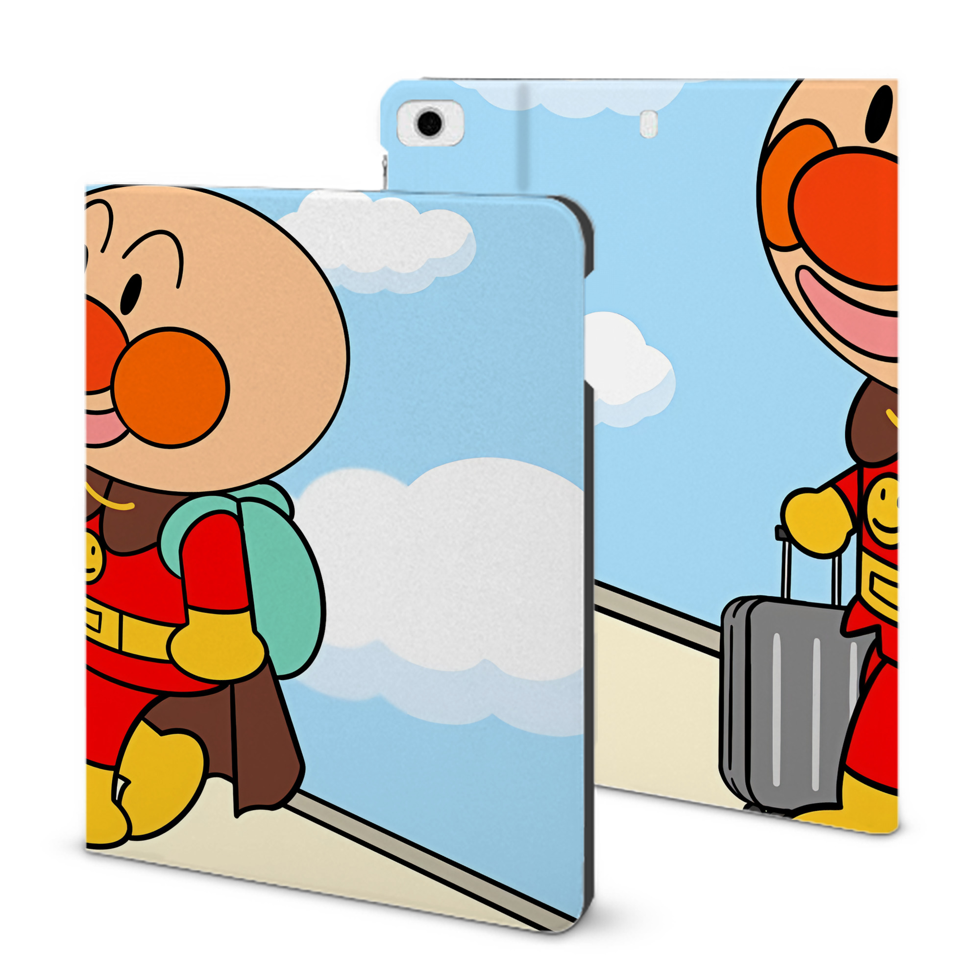 （画像用） アンパンマン Anpanman IPad ケース ブック型 PUレザー TPU 耐衝撃 軽量 薄型 ペン収納なし 全面保護 IPad 各モデル対応